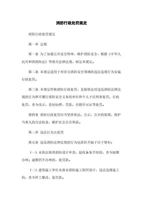 消防行政处罚规定