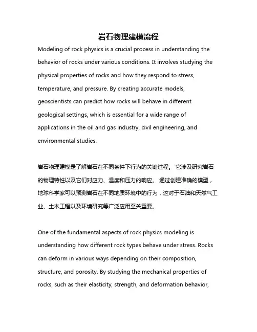 岩石物理建模流程
