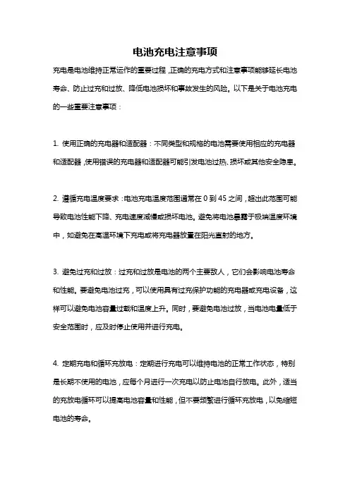 电池充电注意事项