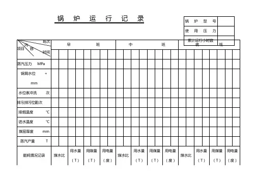 7.5 锅炉运行记录