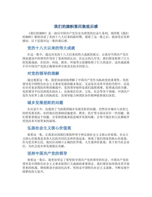 我们的旗帜第四集观后感