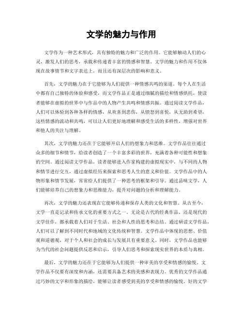 文学的魅力与作用