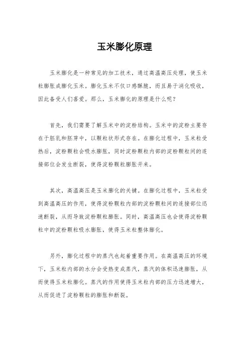 玉米膨化原理