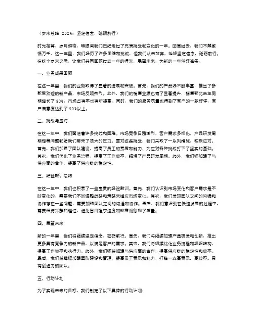 岁末总结 2024 ：坚定信念,砥砺前行