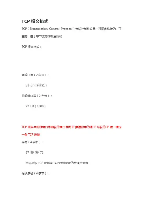 TCP报文格式