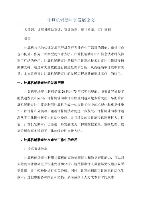 计算机辅助审计发展论文