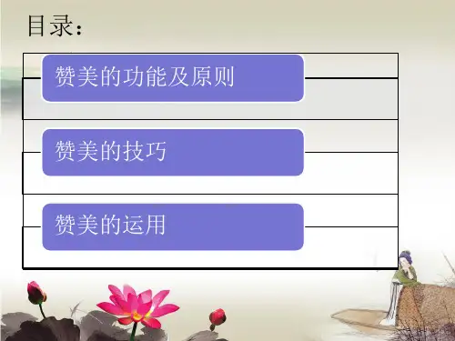赞美的艺术与技巧课件PPT