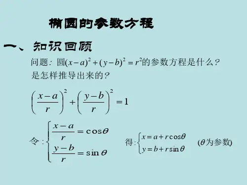 椭圆的参数方程公开课课件
