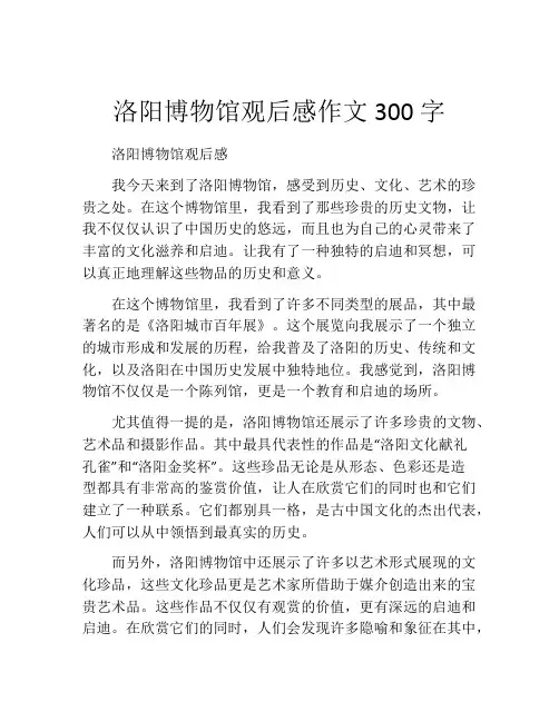 洛阳博物馆观后感作文300字