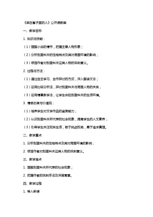 《装在套子里的人》公开课教案