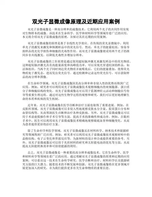 双光子显微成像原理及近期应用案例