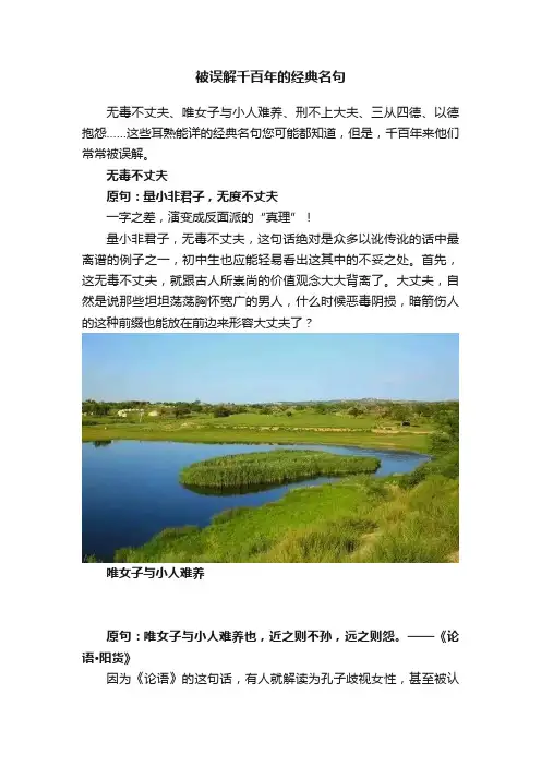 被误解千百年的经典名句