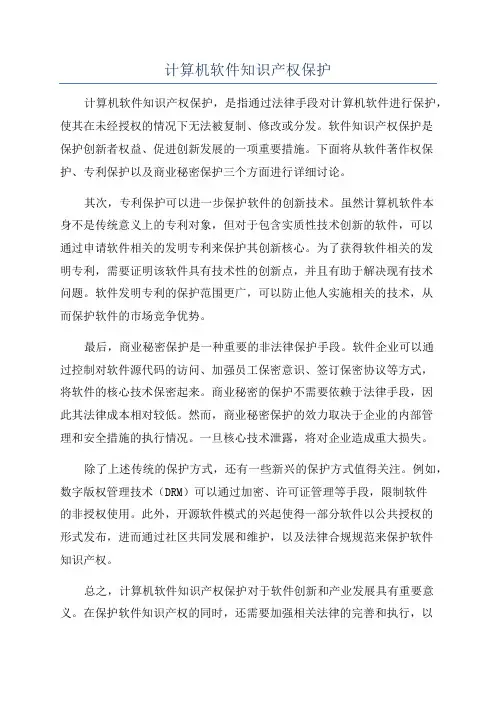 计算机软件知识产权保护