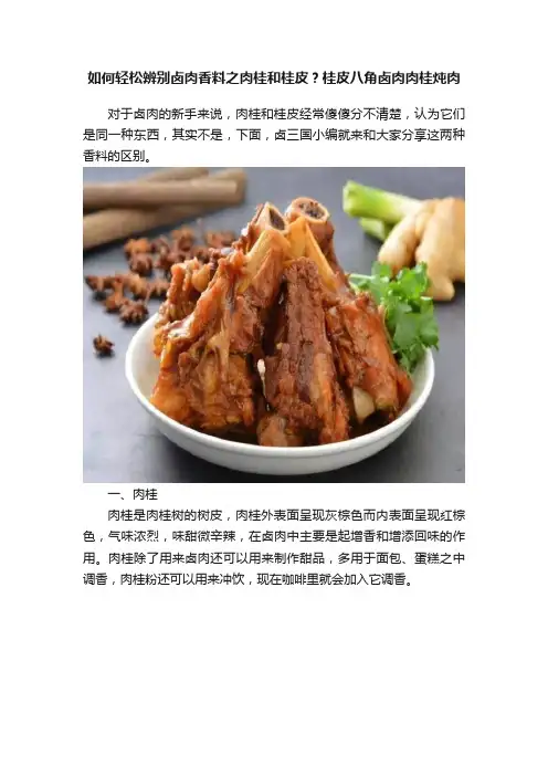 如何轻松辨别卤肉香料之肉桂和桂皮？桂皮八角卤肉肉桂炖肉