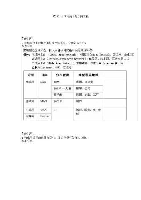 03141局域网技术与组网工程试题