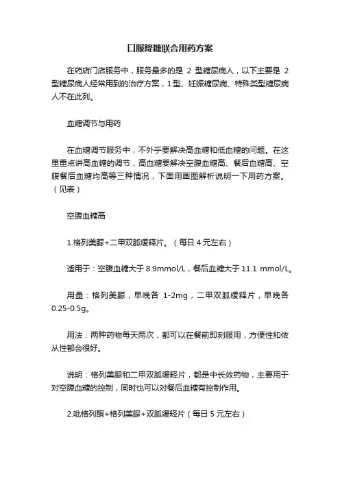 口服降糖联合用药方案