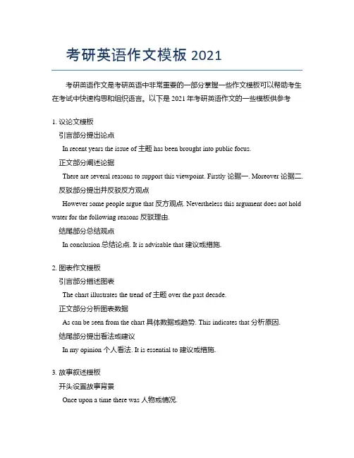 考研英语作文模板2021