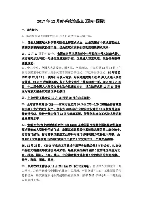 17年时事热点