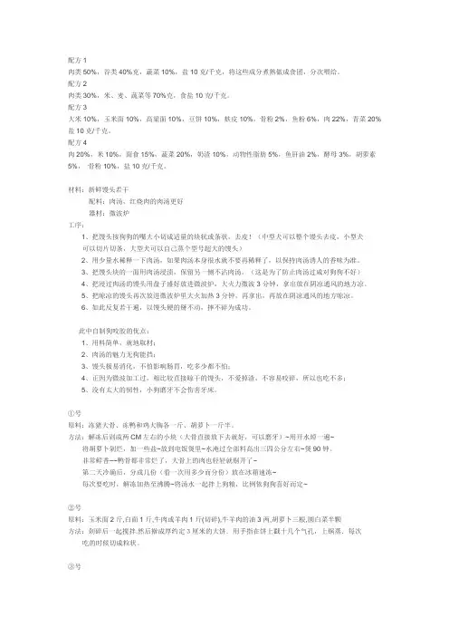 狗粮配方1
