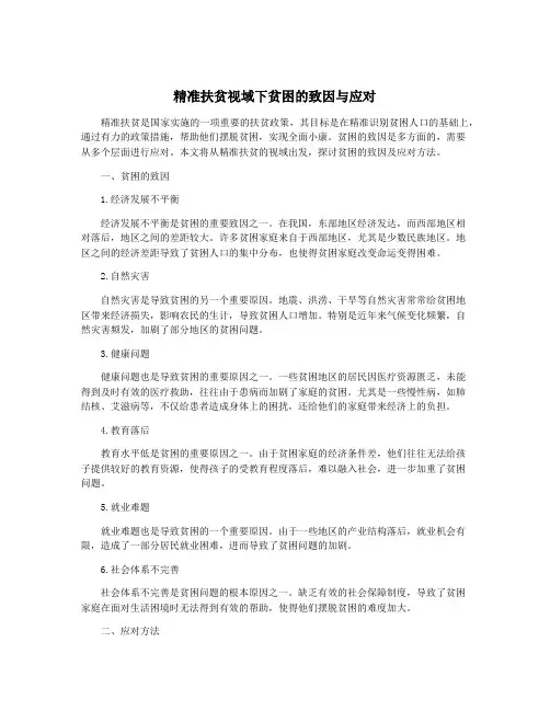 精准扶贫视域下贫困的致因与应对