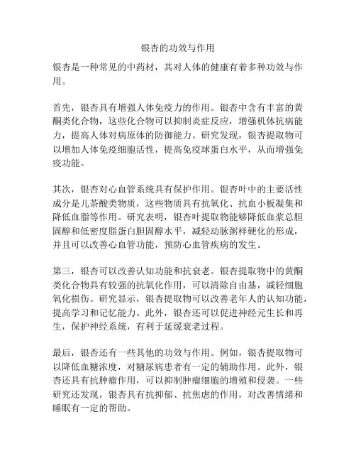 银杏的功效与作用