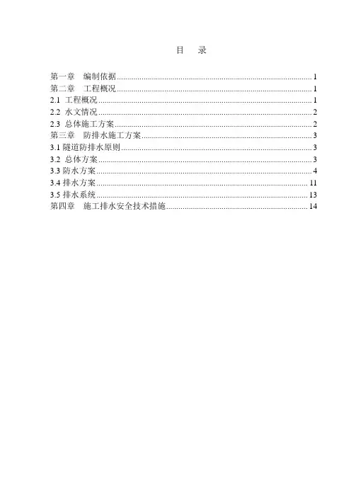 隧道排水专项施工方案