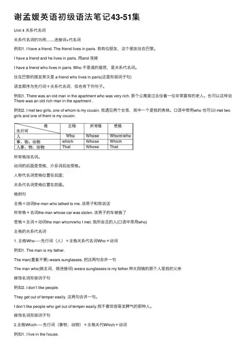 谢孟媛英语初级语法笔记43-51集