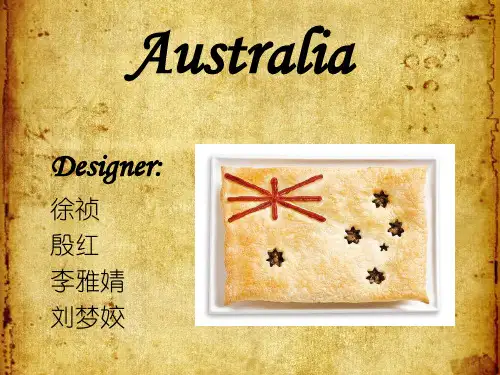 Australia澳大利亚英文版PPT(概况、景点、动物、美食)