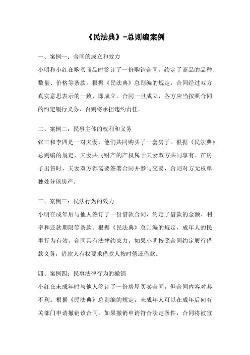 《民法典》-总则编案例