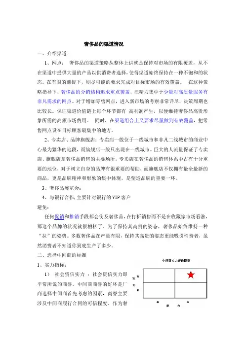 奢侈品的渠道情况