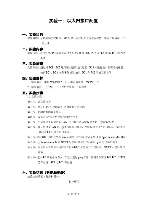 以太网接口配置