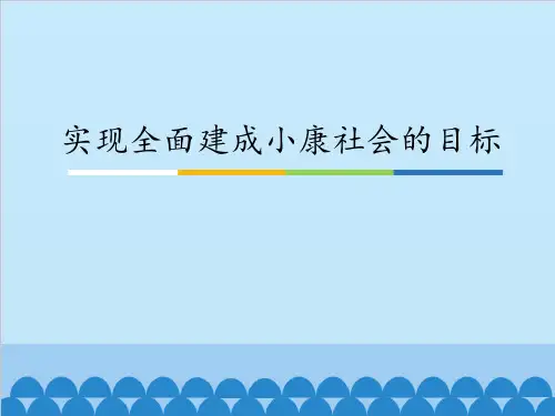 人教版高中政治必修一第10课 实现全面建成小康社会的目标