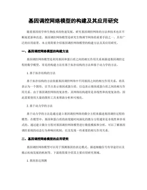 基因调控网络模型的构建及其应用研究