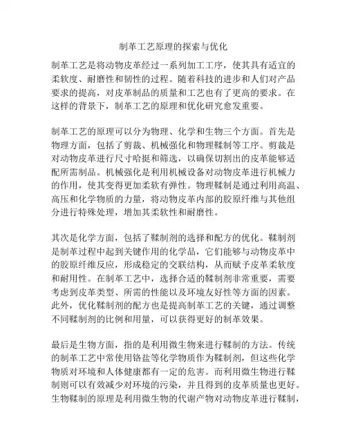 制革工艺原理的探索与优化