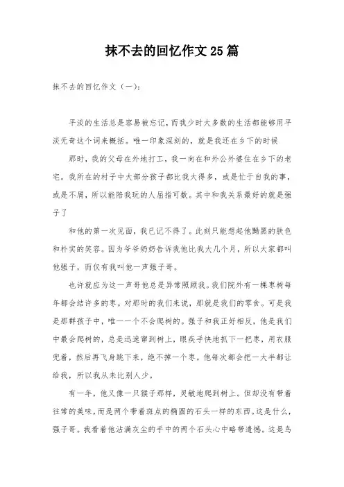 抹不去的回忆作文25篇