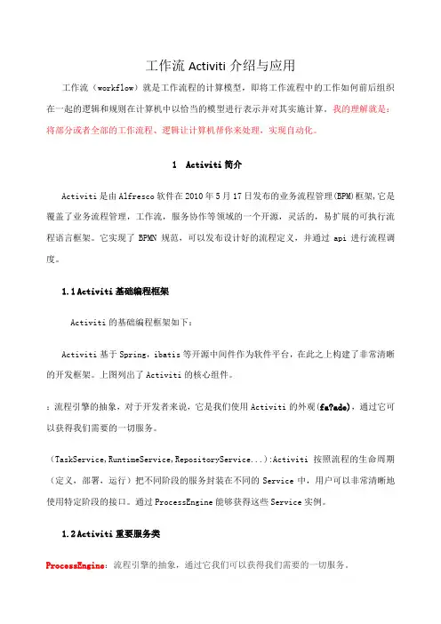 工作流Activit介绍与应用
