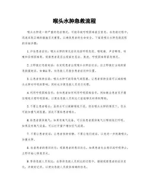 喉头水肿急救流程