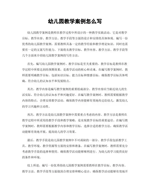 幼儿园教学案例怎么写