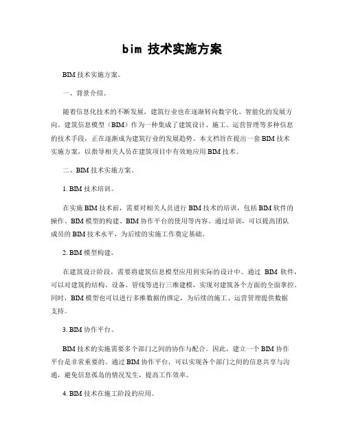 bim 技术实施方案