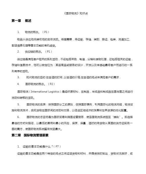 国际物流知识点 (1)