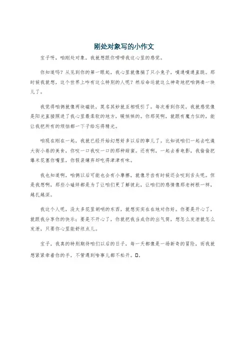 刚处对象写的小作文