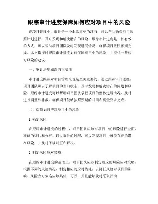 跟踪审计进度保障如何应对项目中的风险