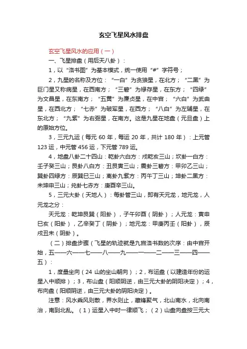 玄空飞星风水排盘