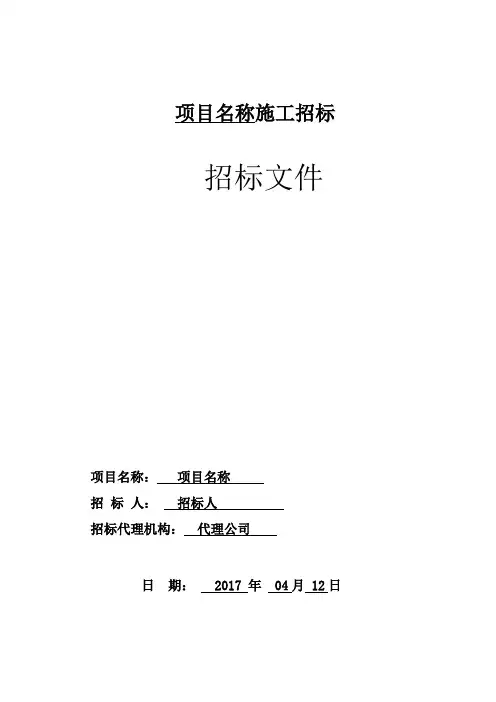 招标文件模板【范本模板】