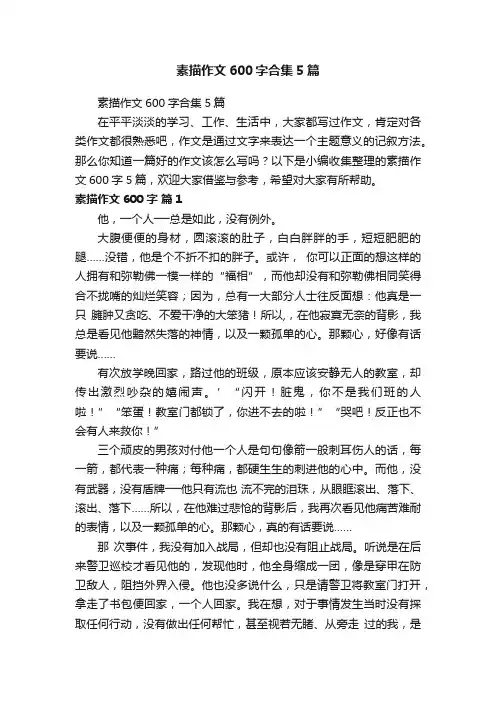素描作文600字合集5篇