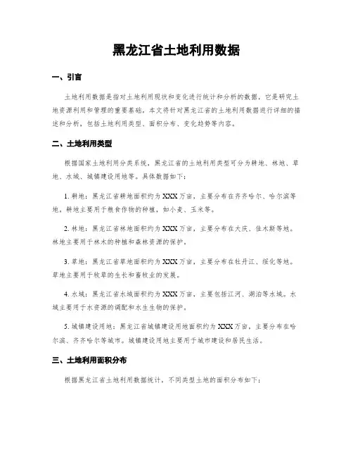 黑龙江省土地利用数据