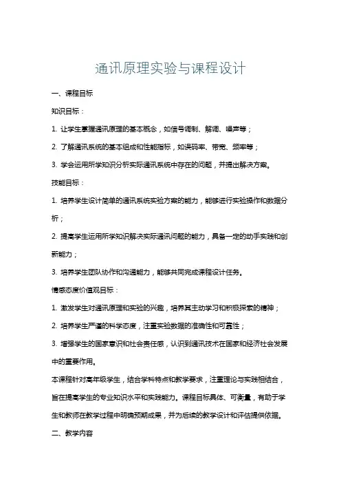 通讯原理实验与课程设计