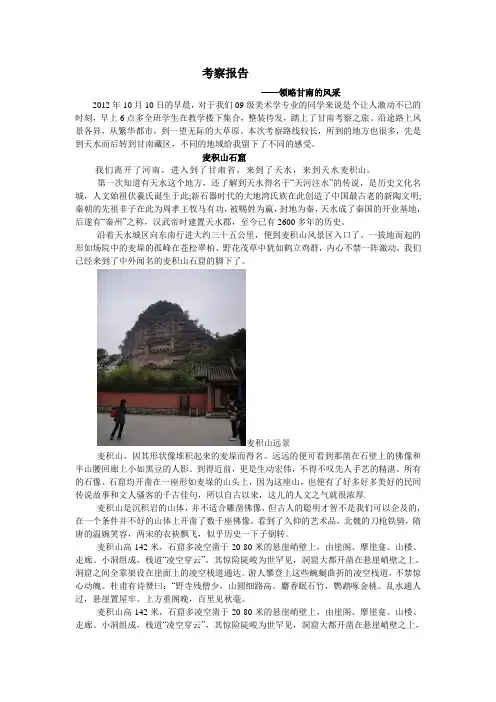 甘南考察报告