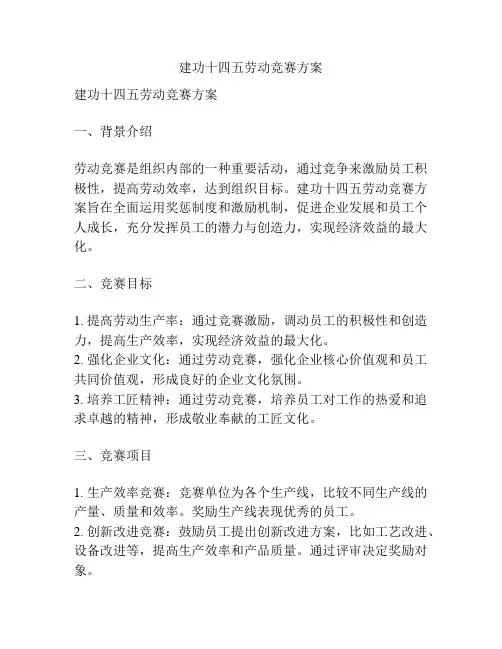 建功十四五劳动竞赛方案