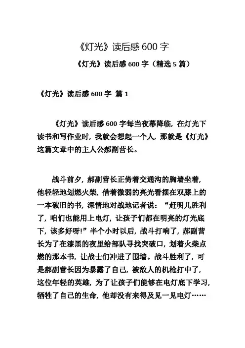 《灯光》读后感600字